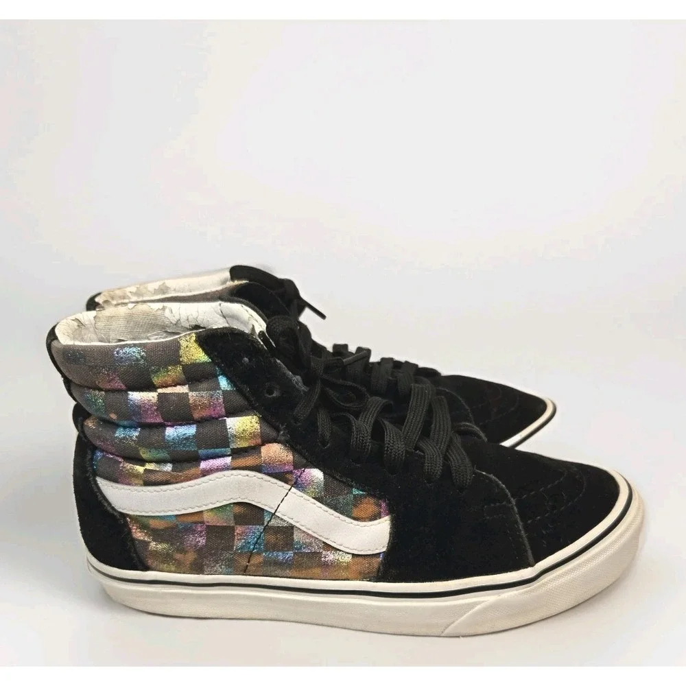Vans Iridescent Checkerboard Men's 5.5‎  High Top Skateboard Shoe Off The Wall